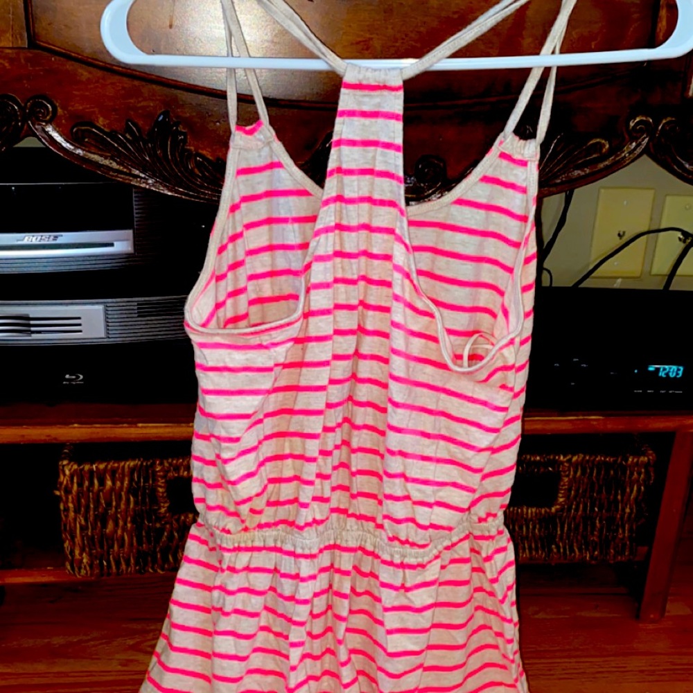 Pink cream striped AE midi dress